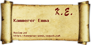 Kammerer Emma névjegykártya
